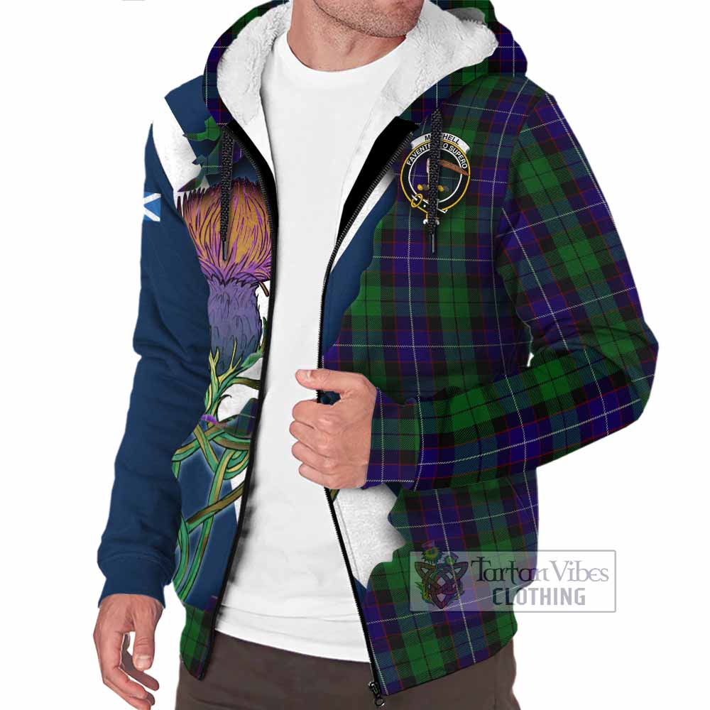 Mitchell Tartan Family Crest Sherpa Hoodie Scottish Thistle Celtic Inspired - Tartan Vibes Clothing
