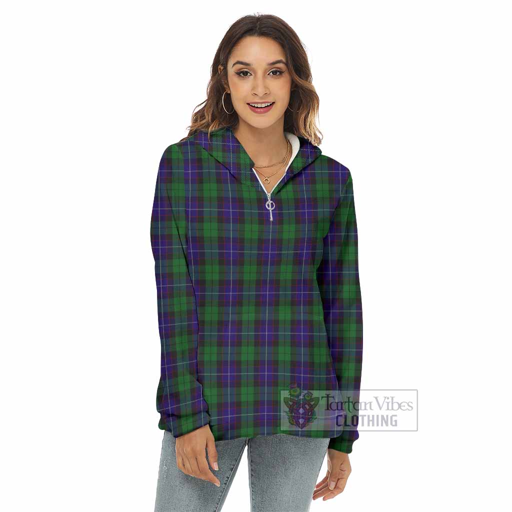Mitchell Tartan Women's Borg Fleece Hoodie with Half Zip - Tartan Vibes Clothing
