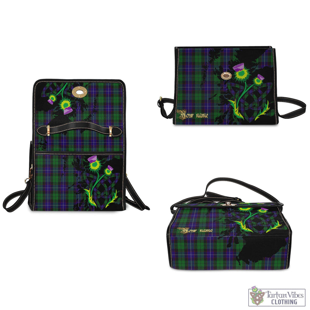 Tartan Vibes Clothing Mitchell Tartan Waterproof Canvas Bag with Scotland Map and Thistle Celtic Accents