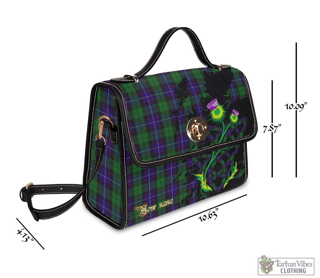 Tartan Vibes Clothing Mitchell Tartan Waterproof Canvas Bag with Scotland Map and Thistle Celtic Accents