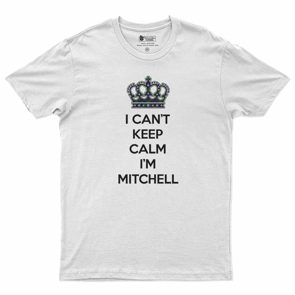 Mitchell Can't Keep Calm Men's T-Shirt White - Tartan Vibes Clothing