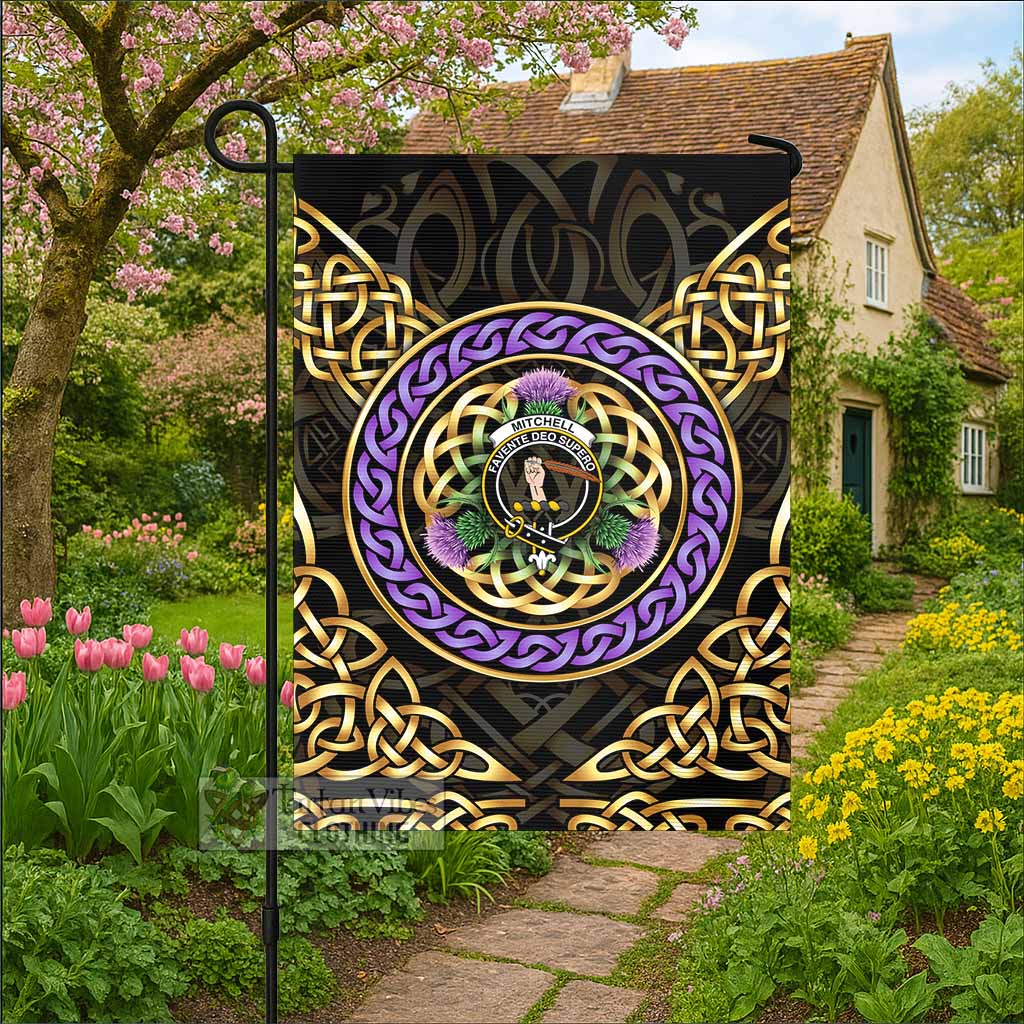 Mitchell Clan Crest Garden Flag Celtic Scottish Thistle