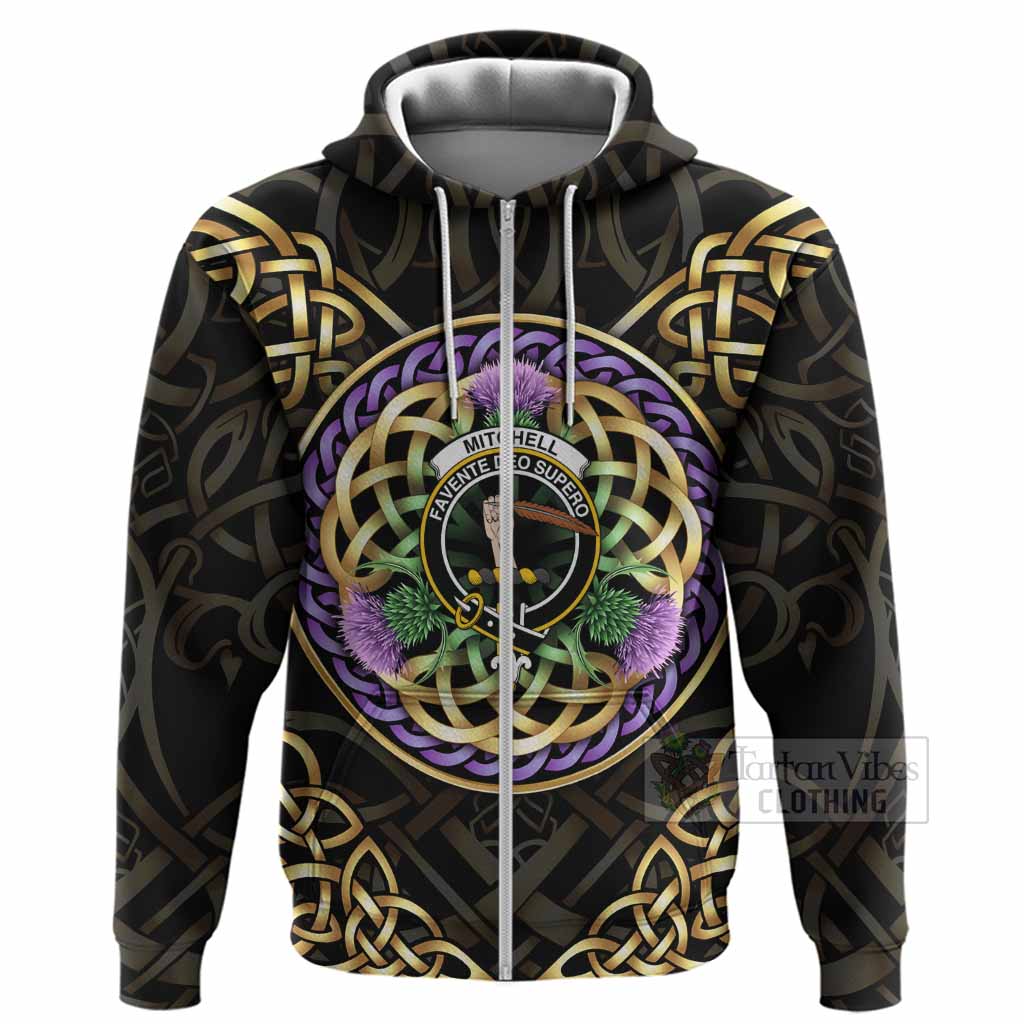Mitchell Clan Crest Hoodie Celtic Scottish Thistle Zip Hoodie - Tartan Vibes Clothing