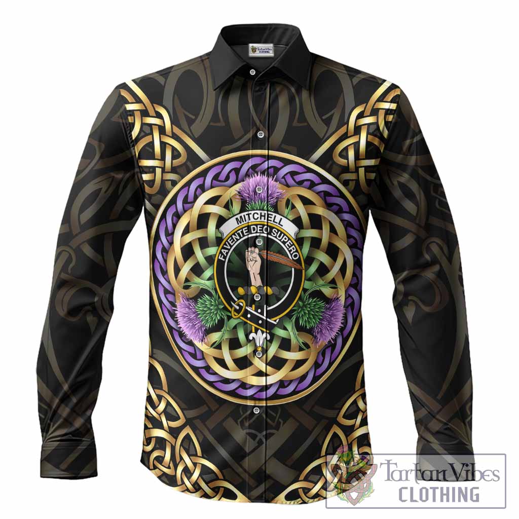Mitchell Clan Crest Long Sleeve Button Shirts Celtic Scottish Thistle