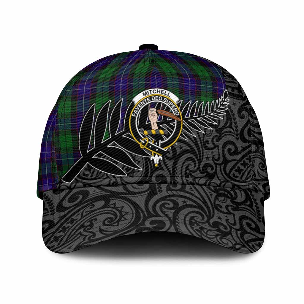 Mitchell Crest Tartan Classic Cap with New Zealand Silver Fern Half Style