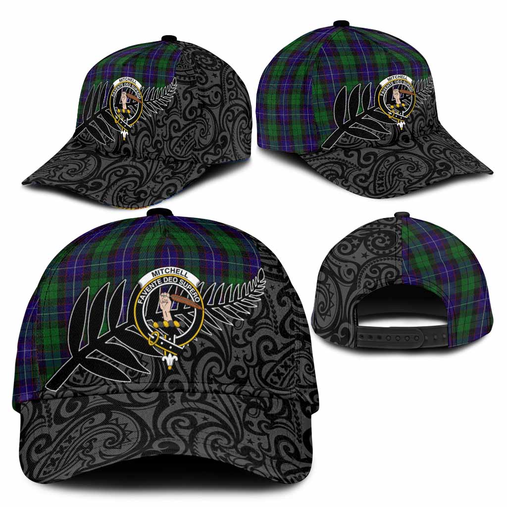 Mitchell Crest Tartan Classic Cap with New Zealand Silver Fern Half Style