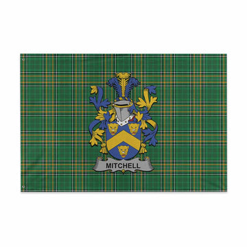Mitchell Irish Clan Tartan House Flag with Coat of Arms