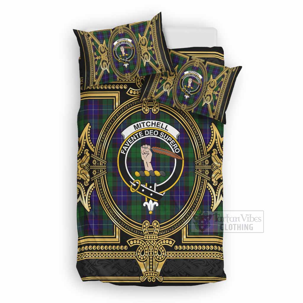 Mitchell Scottish Tartan Crest Bedding Set Royal Stylized