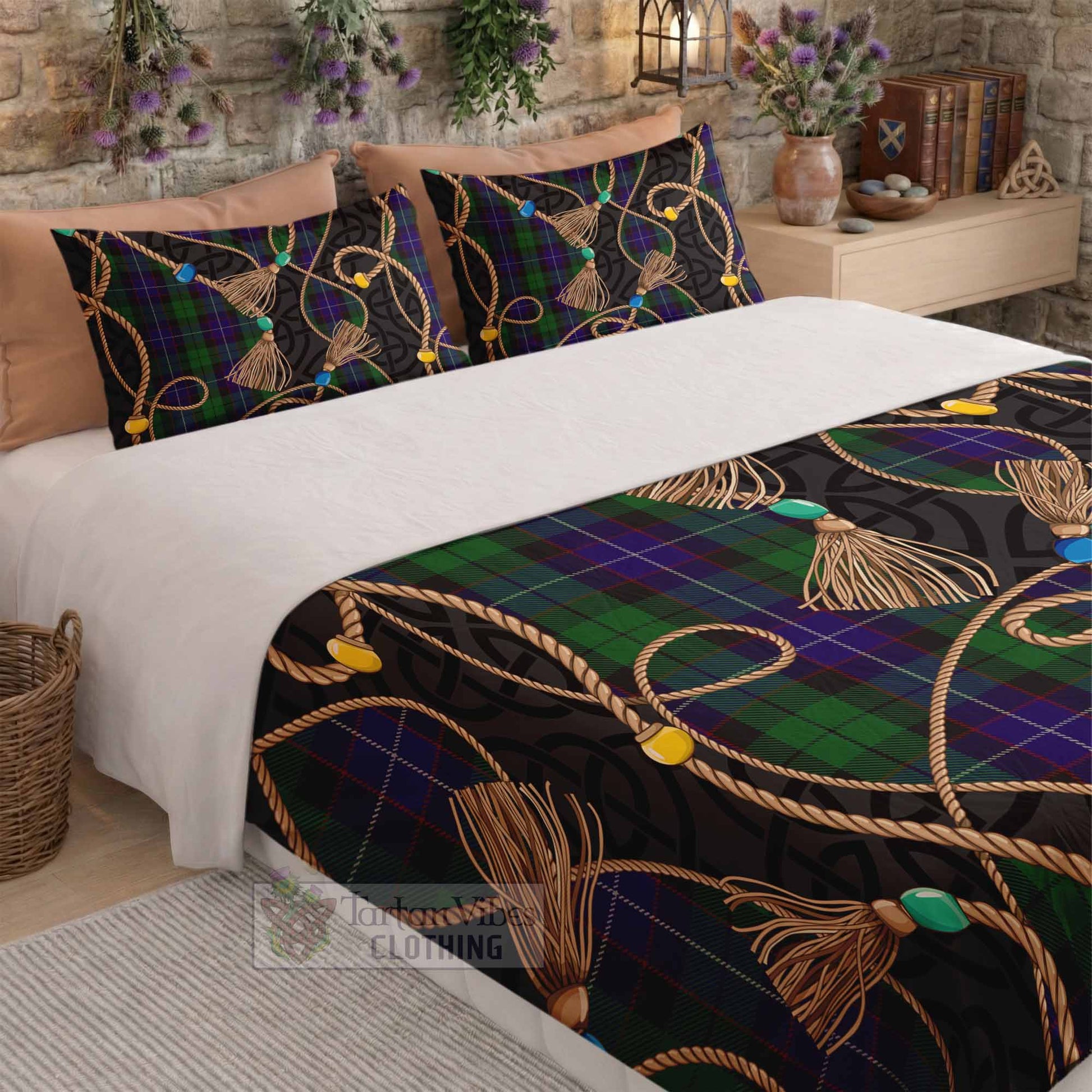 Mitchell Scottish Tartan Twisted Ropes Stylized Bedding Set - Tartan Vibes Clothing
