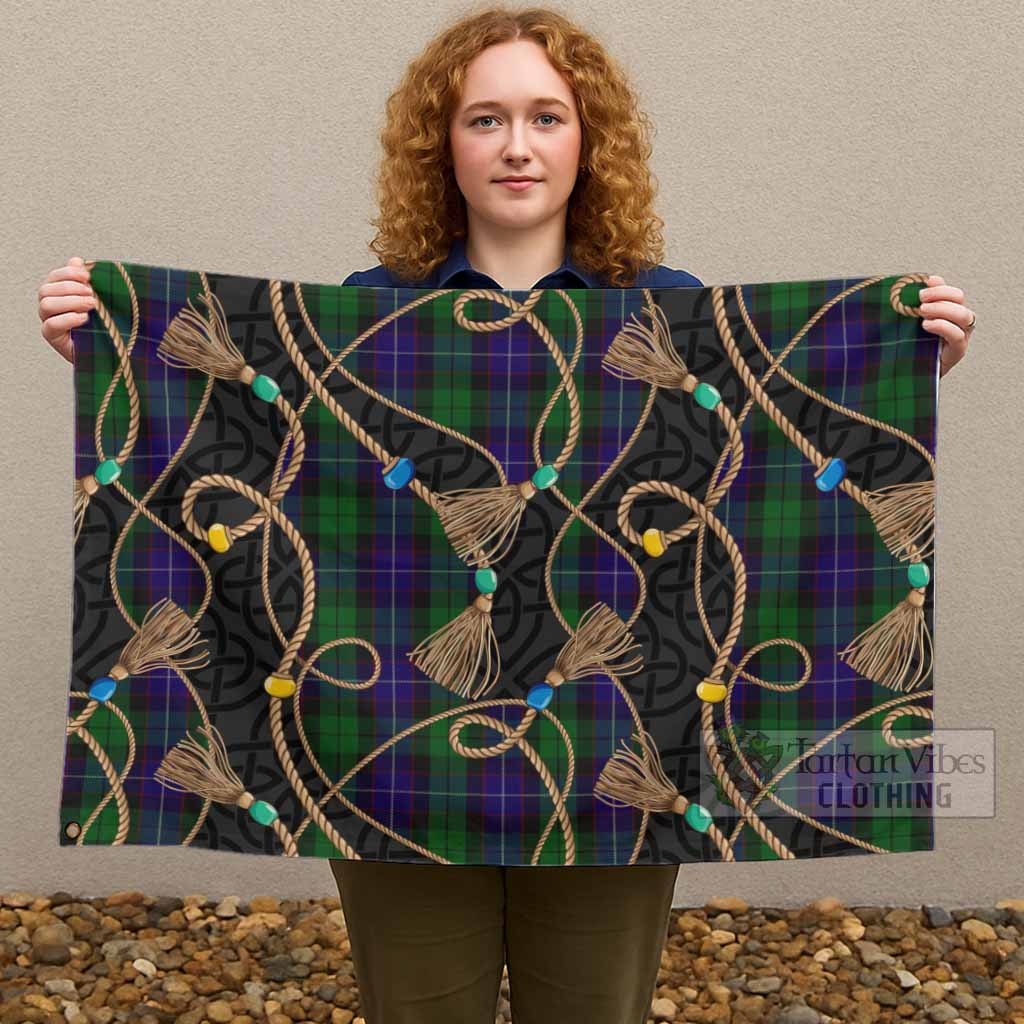 Mitchell Scottish Tartan Twisted Ropes Stylized House Flag - Tartan Vibes Clothing