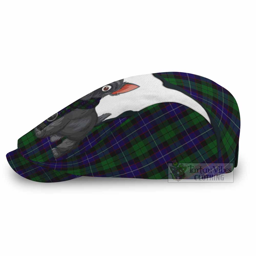 Mitchell Scottish Terrier Tartan Flat Cap, Jeff Cap Thistle Heritage Art - Tartan Vibes Clothing