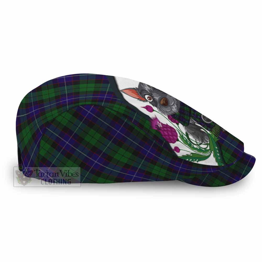 Mitchell Scottish Terrier Tartan Flat Cap, Jeff Cap Thistle Heritage Art - Tartan Vibes Clothing