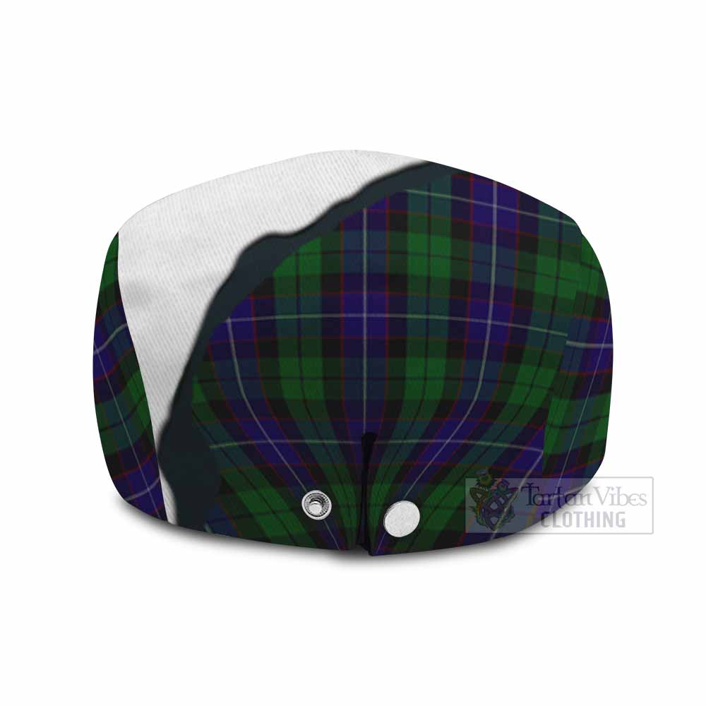 Mitchell Scottish Terrier Tartan Flat Cap, Jeff Cap Thistle Heritage Art - Tartan Vibes Clothing