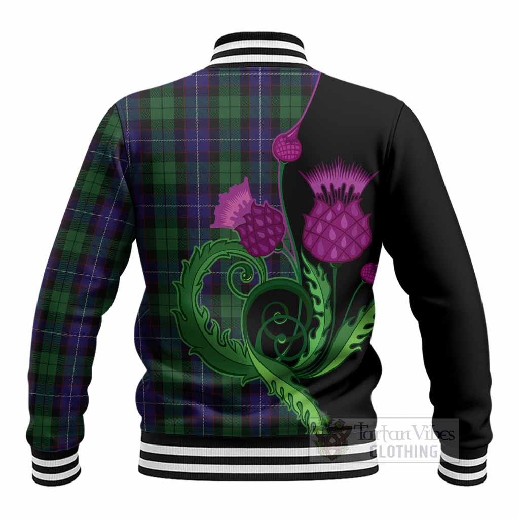 Mitchell Tartan Baseball Jacket Traditional Scottish Thistle