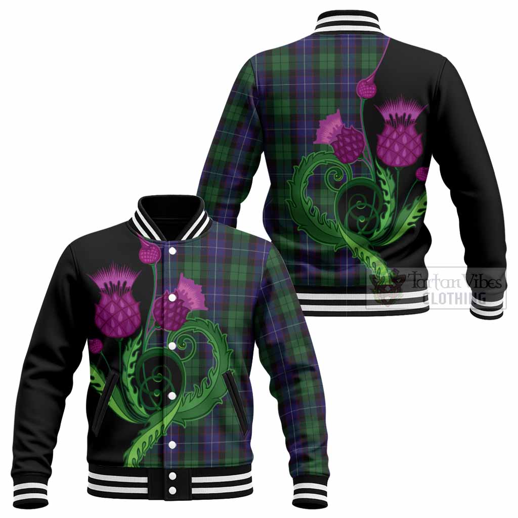 Mitchell Tartan Baseball Jacket Traditional Scottish Thistle
