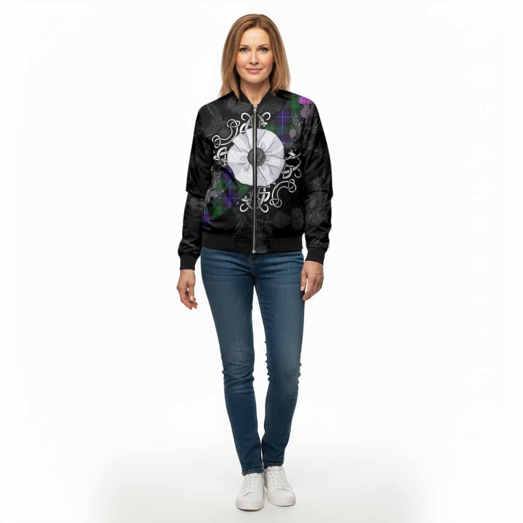 Mitchell Tartan Bomber Jacket Jacobite White Rose - Tartan Vibes Clothing