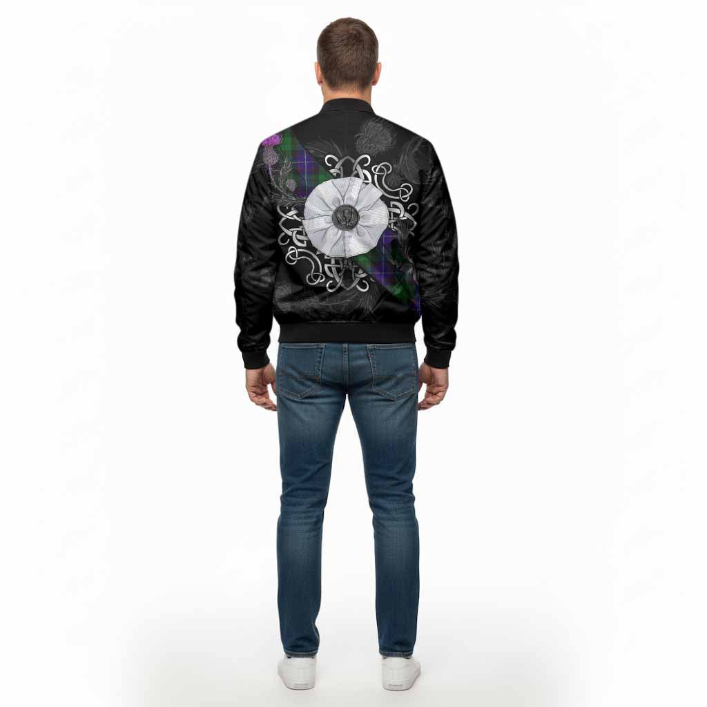 Mitchell Tartan Bomber Jacket Jacobite White Rose - Tartan Vibes Clothing