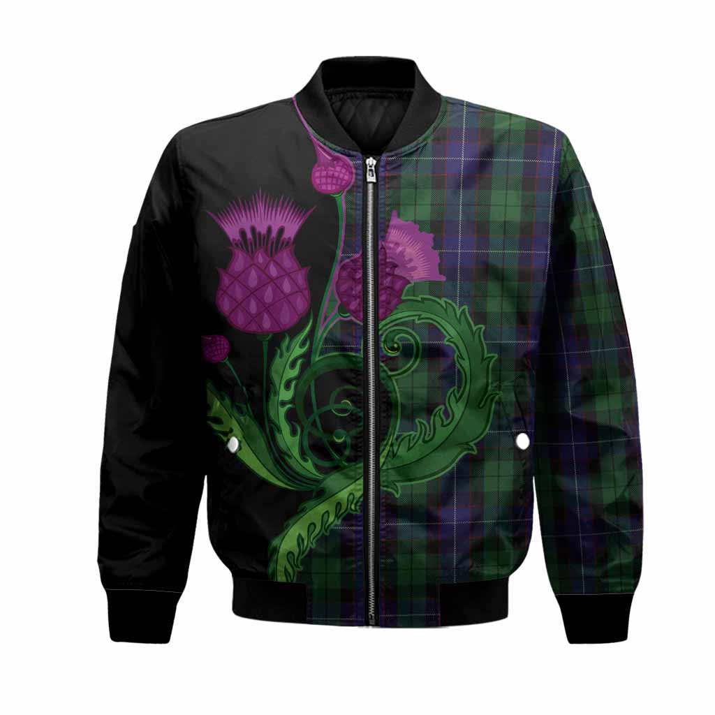Mitchell Tartan Bomber Jacket Traditional Scottish Thistle