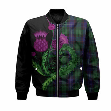 Mitchell Tartan Bomber Jacket Traditional Scottish Thistle