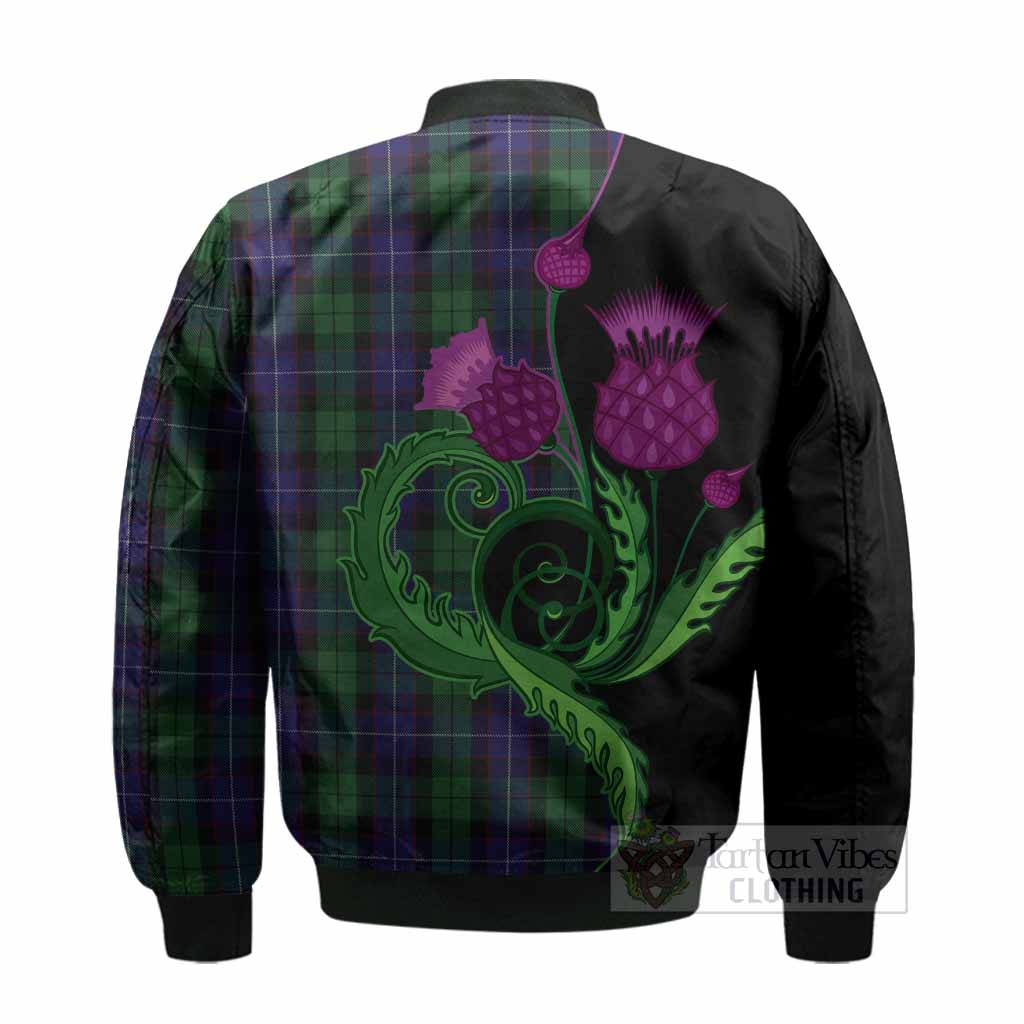 Mitchell Tartan Bomber Jacket Traditional Scottish Thistle