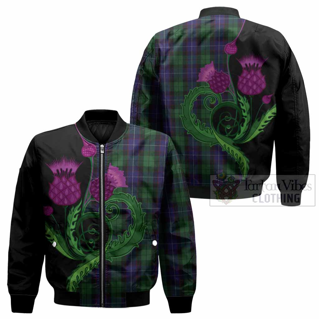 Mitchell Tartan Bomber Jacket Traditional Scottish Thistle