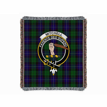 Mitchell Tartan Crest Woven Blanket M 51 x 60 inches 130 x 150cm - Tartan Vibes Clothing