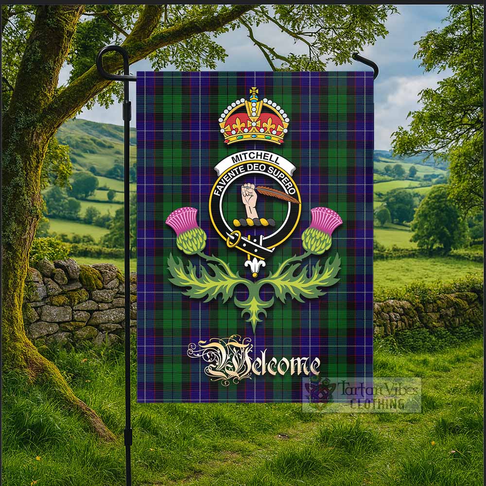 Mitchell Tartan Family Crest Garden Flag Royal Thistle Welcome Style