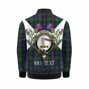 Mitchell Tartan Family Crest Kid Bomber Jacket Scottish Burns Night Thistle Floral