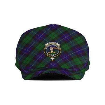 Mitchell Tartan Flat Cap, Jeff Cap Cross Style with Family Crest