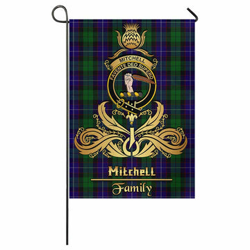 Mitchell Tartan Garden Flag with Highland Thistle Cherish Family Crest Style