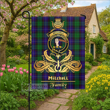 Mitchell Tartan Garden Flag with Highland Thistle Cherish Family Crest Style