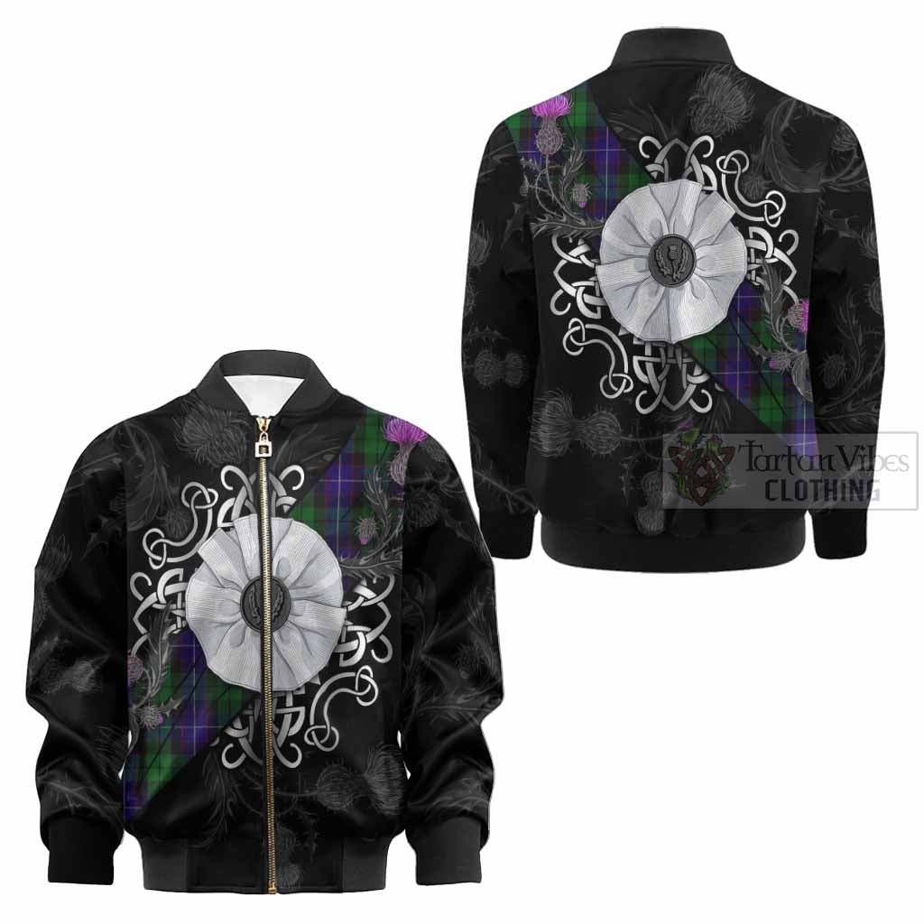 Mitchell Tartan Kid Bomber Jacket Jacobite White Rose - Tartan Vibes Clothing
