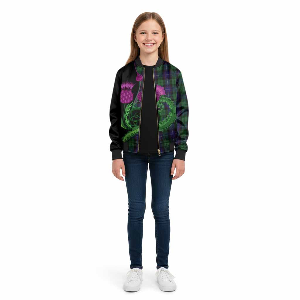 Mitchell Tartan Kid Bomber Jacket Traditional Scottish Thistle - Tartan Vibes Clothing