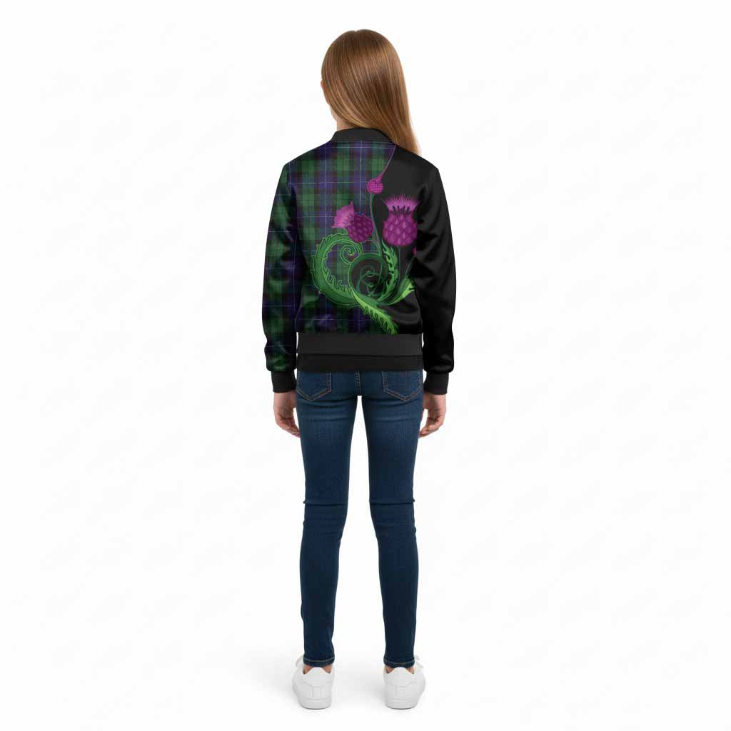 Mitchell Tartan Kid Bomber Jacket Traditional Scottish Thistle - Tartan Vibes Clothing