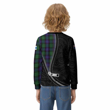 Mitchell Tartan Kid Knitted Sweatshirt New Zealand Pattern Unique Zipper Stylized