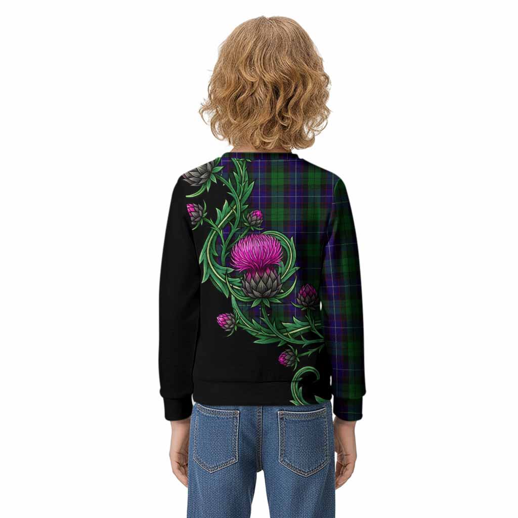 Mitchell Tartan Kid Knitted Sweatshirt Resilient Scottish Thistle - Tartan Vibes Clothing