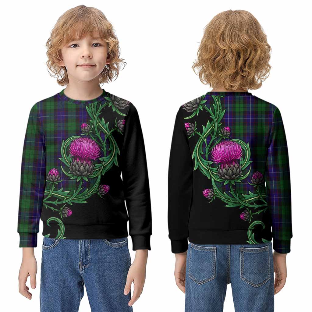 Mitchell Tartan Kid Knitted Sweatshirt Resilient Scottish Thistle - Tartan Vibes Clothing