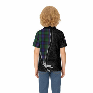 Mitchell Tartan Kid Polo Shirt New Zealand Pattern Unique Zipper Stylized
