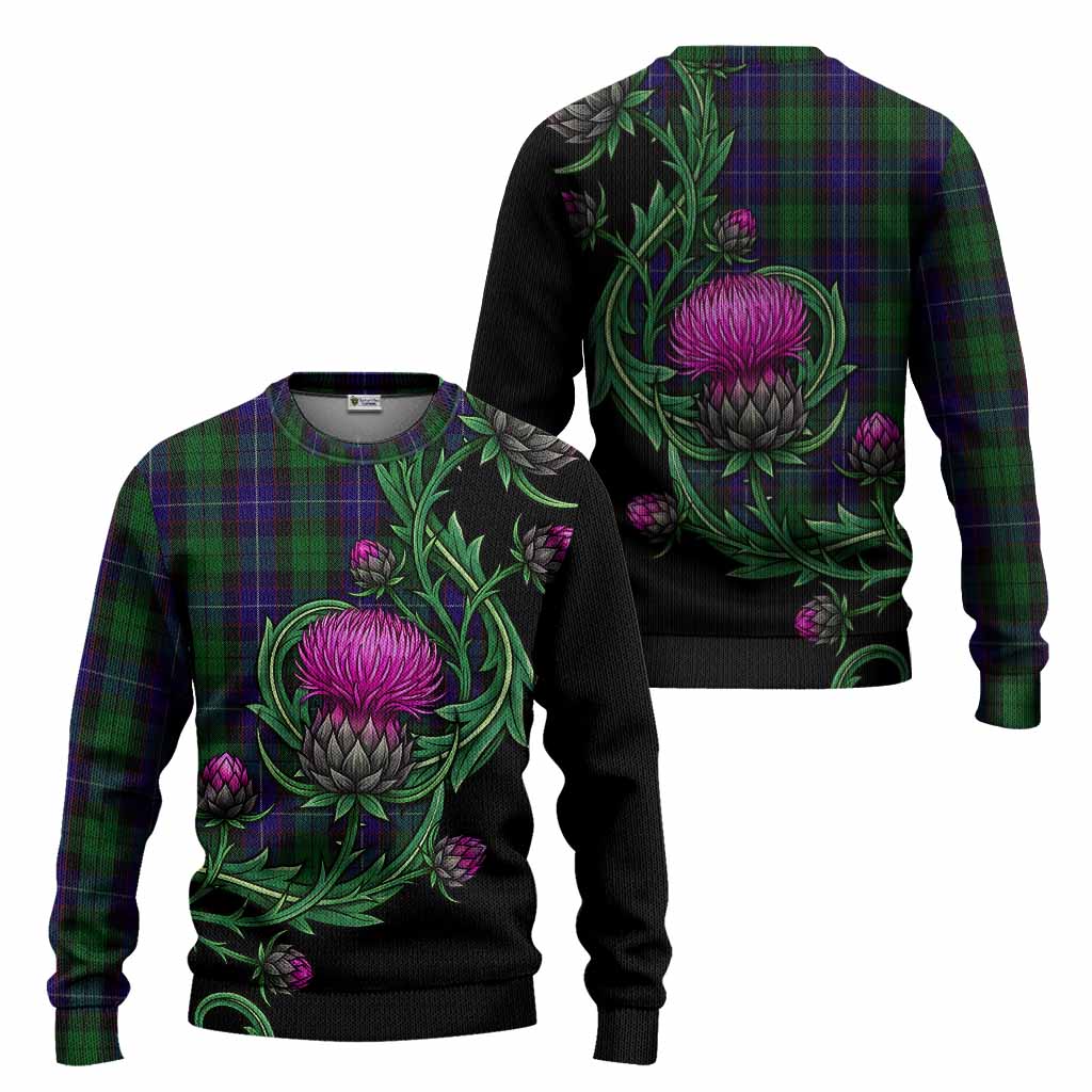 Mitchell Tartan Knitted Sweater Resilient Scottish Thistle - Tartan Vibes Clothing