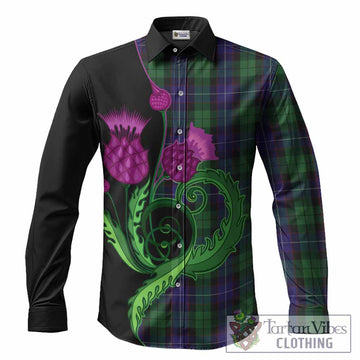 Mitchell Tartan Long Sleeve Button Shirts Traditional Scottish Thistle