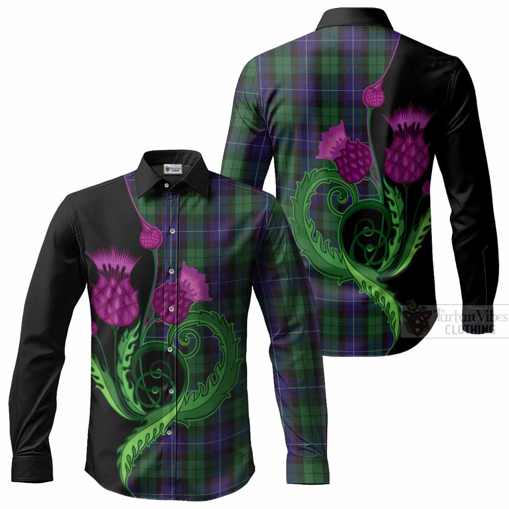 Mitchell Tartan Long Sleeve Button Shirts Traditional Scottish Thistle