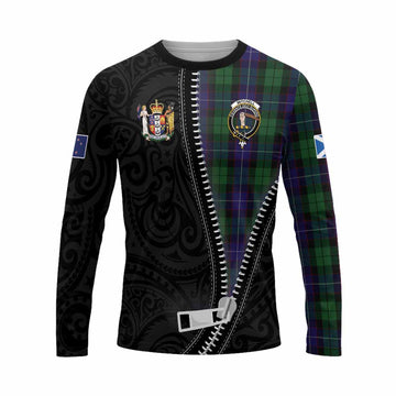 Mitchell Tartan Long Sleeve T-Shirt New Zealand Pattern Unique Zipper Stylized