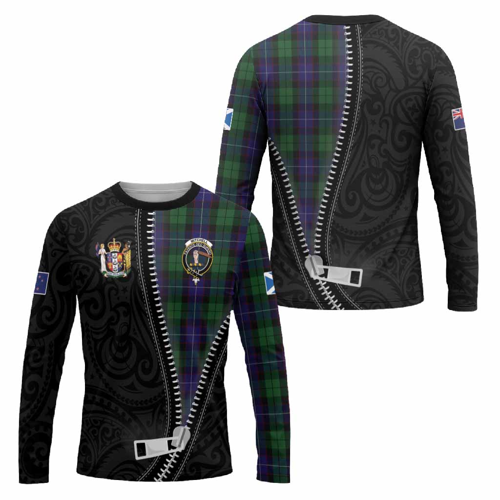 Mitchell Tartan Long Sleeve T-Shirt New Zealand Pattern Unique Zipper Stylized