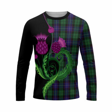 Mitchell Tartan Long Sleeve T-Shirt Traditional Scottish Thistle