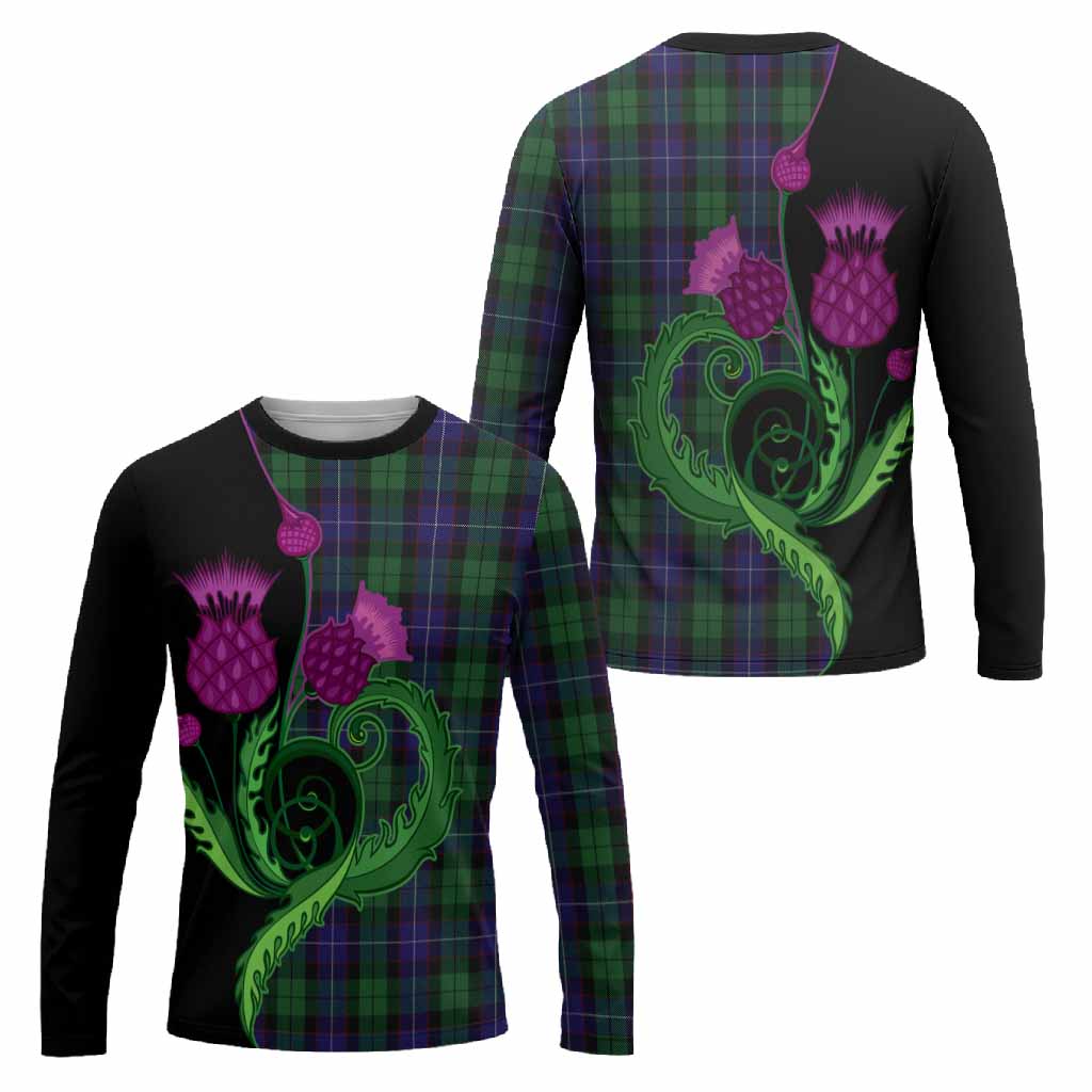 Mitchell Tartan Long Sleeve T-Shirt Traditional Scottish Thistle