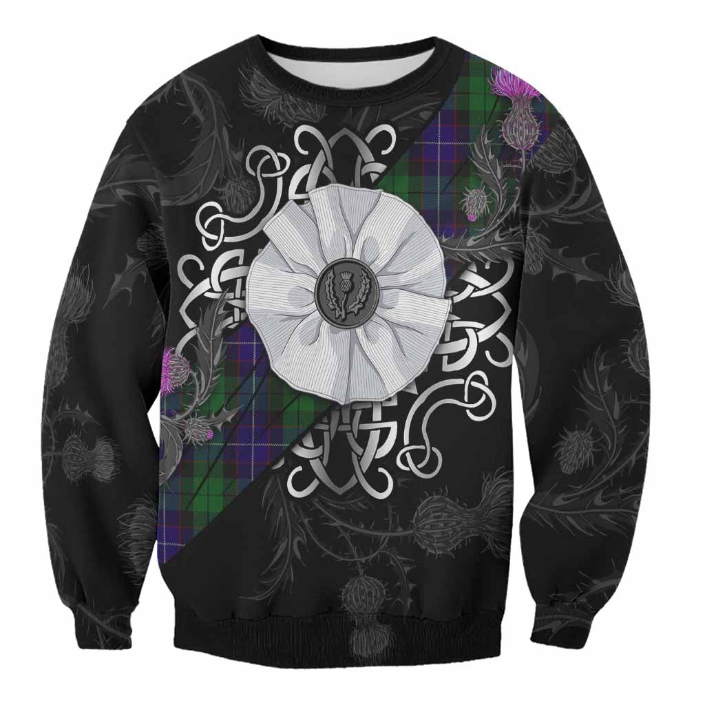 Mitchell Tartan Sweatshirt Jacobite White Rose Unisex - Tartan Vibes Clothing