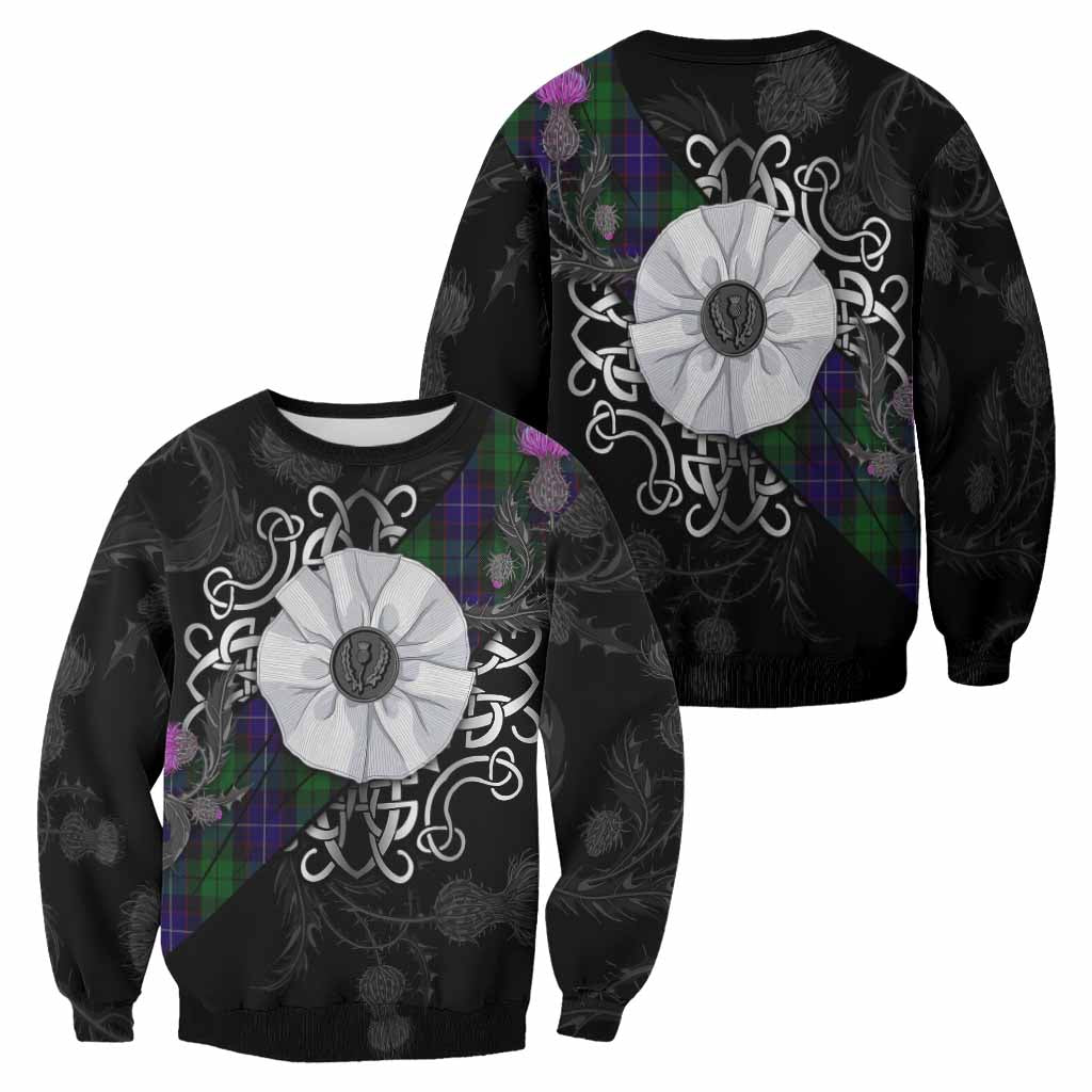 Mitchell Tartan Sweatshirt Jacobite White Rose - Tartan Vibes Clothing