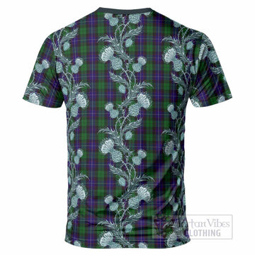 Mitchell Tartan T-Shirt Seamless Scottish Thistle Flowers