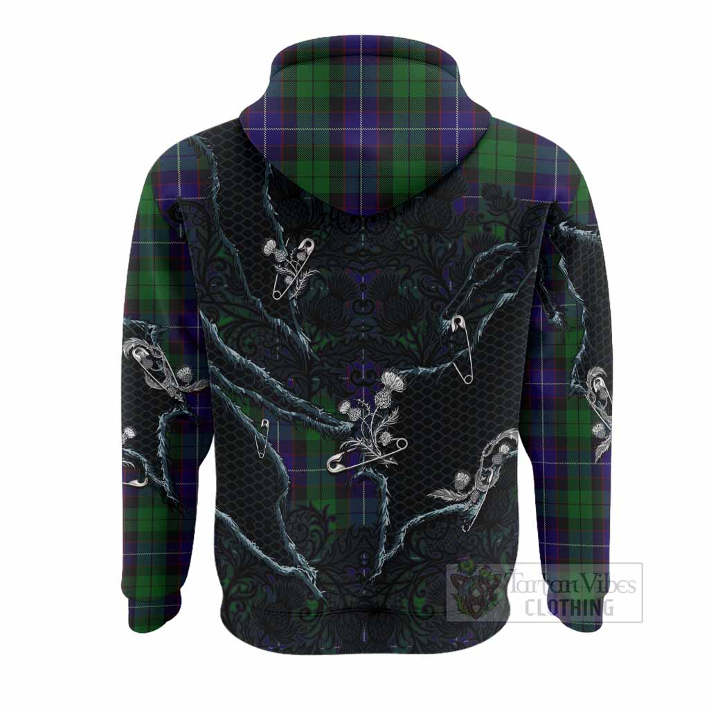 Mitchell Tartan Thistle Dark Gothic Hoodie - Tartan Vibes Clothing
