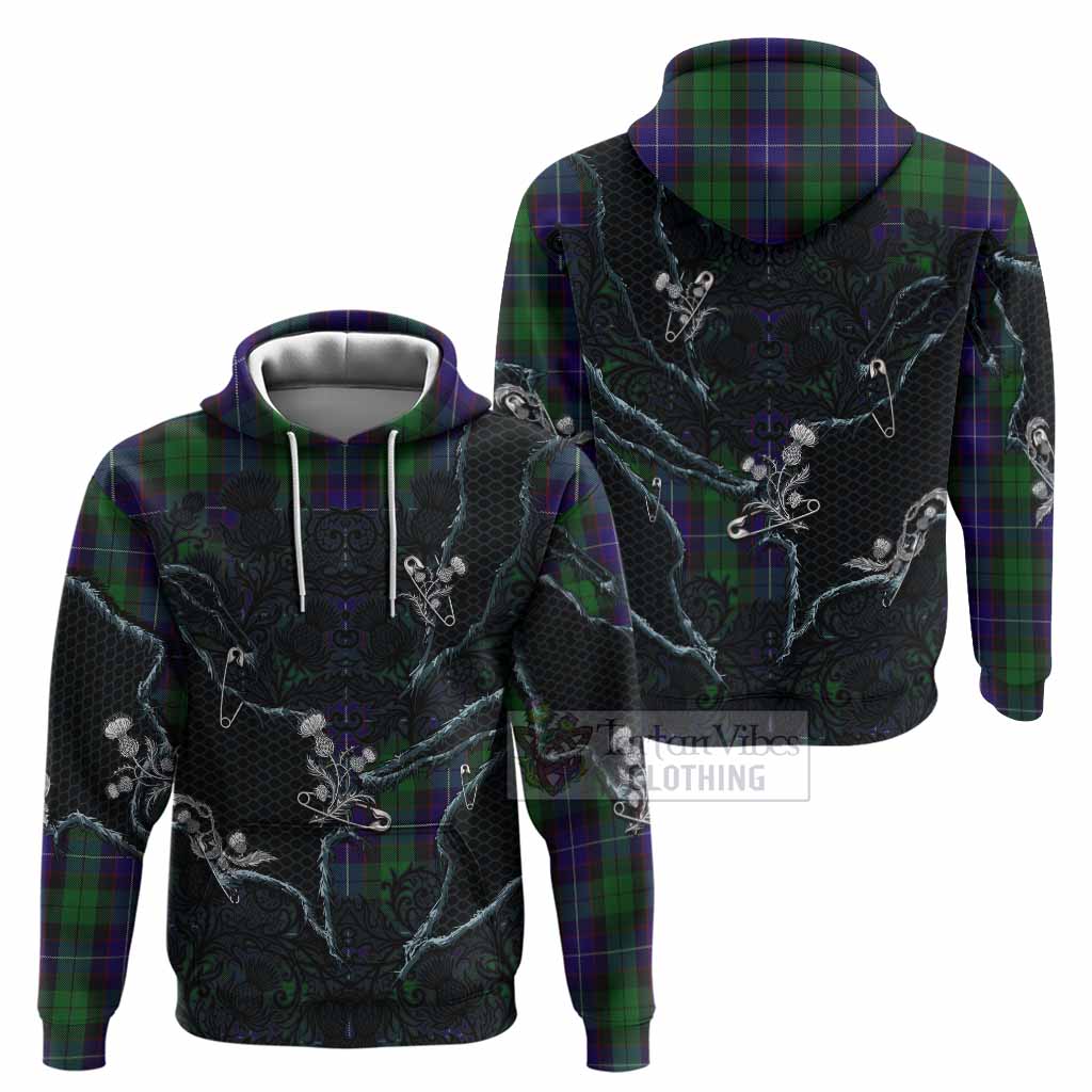 Mitchell Tartan Thistle Dark Gothic Hoodie - Tartan Vibes Clothing